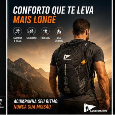 Imagem de Mochila de Hidratação NTK Legendários 15 Litros Laranja e Preto Leve p