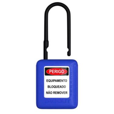 Imagem de Cadeado De Bloqueio Loto Azul Haste Plástica 6,3mm CH38 - TAGOUT