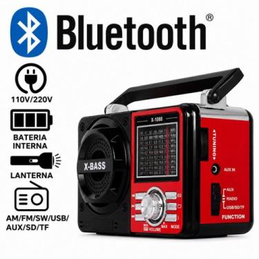 Imagem de Radio Retro Bluetooth 5.0 Portátil Am Fm Usb Com Lanterna Cartão Sd Bi