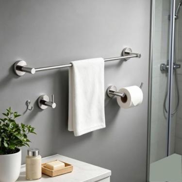 Imagem de Kit De Acessórios Para Banheiro Lavabo Escovado 2030AT Atenas - Grego 