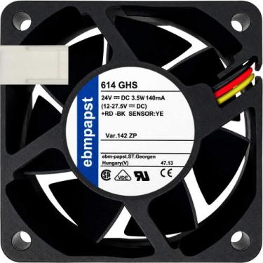 Imagem de Ventoinha 614GHS 614-GHS 24V 3.5W 140mA 3 Fios 60X60X25MM B2 - ebm-pap
