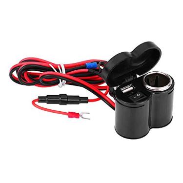 Imagem de Carregador USB, soquete de carregador USB para motocicleta de 12 a 45 V, entrada USB, tomada de isqueiro para motocicleta, scooter