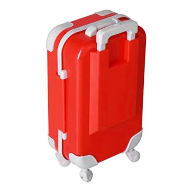 Imagem de Bolsa de bagagem para boneca, mala de viagem de cor brilhante Acessórios para bonecas Compacto portátil simulado Vívido para casa para bonecas de 18 polegadas(PJ-459-07 maleta vermelha brilhante)