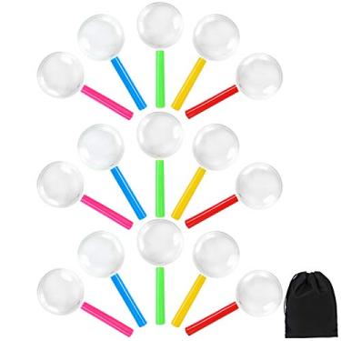 Imagem de Elcoho Pacote com 30 Óculos de Ampliação de Plástico Infantil Ampliação Coloridas de Festa com Bolsa de Armazenamento, 5 Cores
