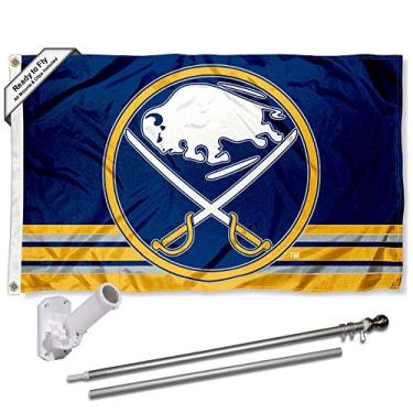 Imagem de Conjunto de mastro e suporte da bandeira de Buffalo Sabres da WinCraft