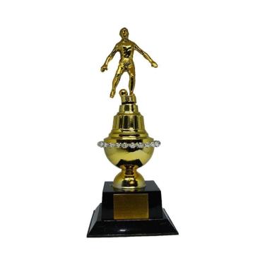 Imagem de Troféu Jogador De Futebol Dourada Com Plaqueta 28 Cm Ref 11