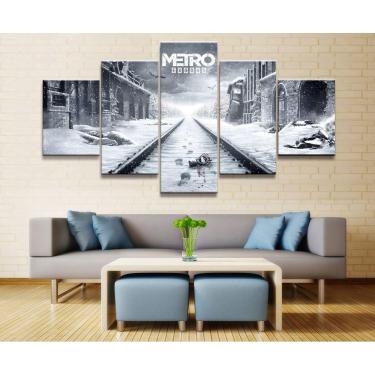 Imagem de Quadro Decorativos Metro-Xodo-Jogo com 5 peças 130x65 2