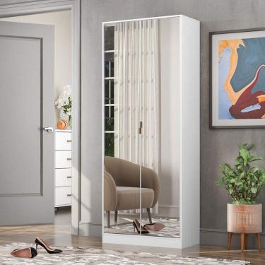 Imagem de Sapateira com Espelho 2 Portas 01 Gaveta Grife Demóbile Branca