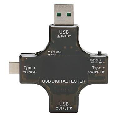 Imagem de Testadores de medidor de energia USB, multifuncional 2 em 1 tipo C LCD DC Display digital Voltagem Amperímetro Leitor de energia Multímetro digital USB com tela digital IPS colorida