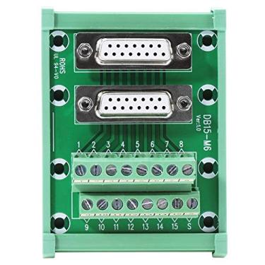 Imagem de Módulo de interface de trilho DIN DB15, DB15-M6 Módulo de interface de montagem em trilho DIN de cabeça dupla fêmea Conector de placa de bloco de terminais de parafuso 63 * 87 * 51 mm