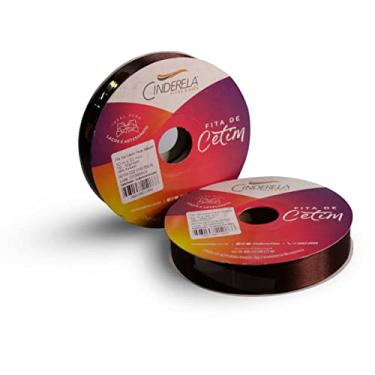 Imagem de Cinderela Fitas Fita de Cetim Simples Face, 22 mm, Marrom, Rolo de 50 metros
