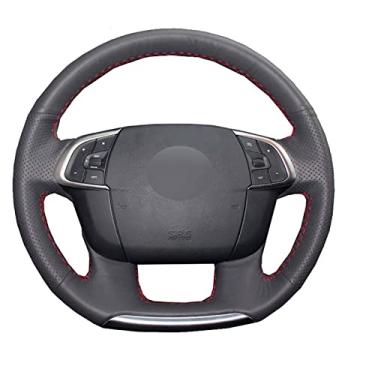 Imagem de JEZOE Capa de volante costurada à mão de couro, para Citroen C4 C4L 2011-2019 2020 2021 DS4 DS 4 acessórios interiores automotivos