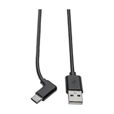 Imagem de TRIPP LITE Cabo USB 2.0 de alta velocidade A para USB Tipo C M/ângulo reto, 1,5 m (U038-006-CRA)