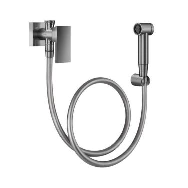 Imagem de Ducha Higiênica Docol New Edge 925670 com Registro e Derivação Grafite Escovado