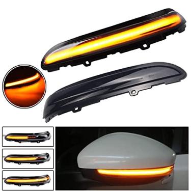 Imagem de Hacreyatu 2 peças espelho lateral LED dinâmico luzes sequenciais de seta para Peugeot 208 2008 2012 2013 2014 2015 2016 2017 2018 2019 2020 Citroen C3