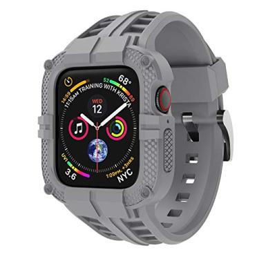 Imagem de T-ENGINE Capa robusta compatível com Apple Watch série 9 pulseira para 45 mm, 44 mm, 42 mm, SE 9/8/7/6/5/4/3 para homens