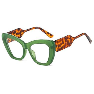 Imagem de Óculos de sol fashion olho de gato feminino tons vintage designer gafas óculos de sol de luxo armação uv400 óculos superdimensionados óculos, verde, um