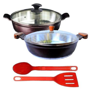 Imagem de Jogo Frigideiras Antiaderente Usinado AA e AM 30cm T03 N09