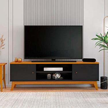 Imagem de VIA NOSSA - Rack para Tv até 75 Polegadas 2 Portas Itália 180cm Cor:preto/cedro