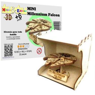 Imagem de Quebra Cabeça 3D Mini Nave Star Wars Millennium Falcon - Monte & Eduqu
