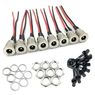 Imagem de Conector fêmea DC com conector de 5,5 mm x 2,1 mm, cabo 18 AWG, soquete de montagem de painel de alimentação DC com plugue à prova de poeira, para MP3 telefone, áudio, vídeo, CCTV, lkelyonewy