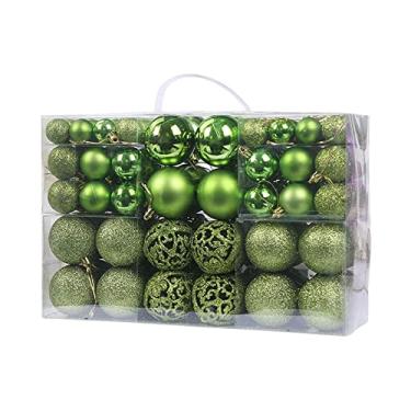 Imagem de menolana 100 Peças De Enfeites Decorativos De Bolas De Natal Para Festas De Fim De Ano Decoração de Festa em Casa Decoração Pingentes de Natal Enfeites para Árvore de Natal Verde
