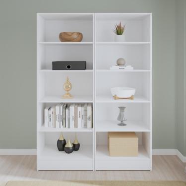 Imagem de Estante Livreiro Multiuso Mirage 8 Prateleiras 1,77m Branco Viero
