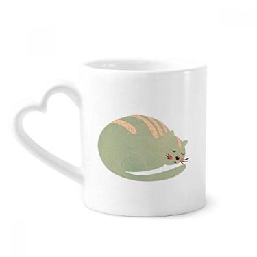 Imagem de Caneca Aquarela Animal Gato Sonolento Caneca Café Cerâmica Copo Coração Vidro