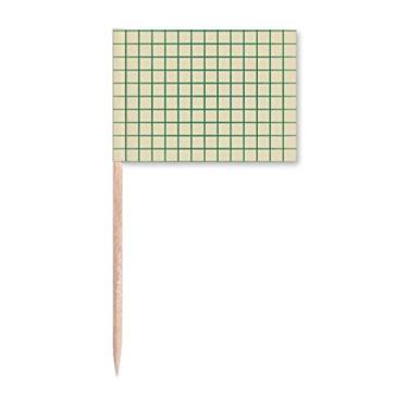 Imagem de Bandeira de palito de dente com padrão decorativo de grade verde branca marcador para decoração de festa