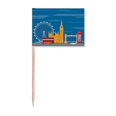 Imagem de London Eye – Bandeira de palito de grafite de ônibus de dois andares para decoração de festa