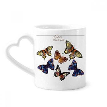 Imagem de Borboletas com Caneca Asas Café Cerâmica Copo de Coração de Vidro