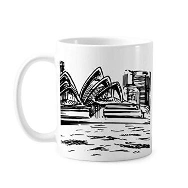 Imagem de Caneca de cerâmica com desenho da casa de ópera de Sydney da Austrália