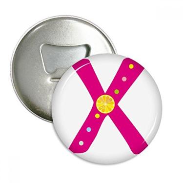 Imagem de X Alfabeto Laranja Frutas Bonito Padrão Abridor de Garrafas Imã Emblema Multifuncional