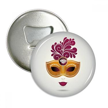 Imagem de Emblema multifuncional com ímã de geladeira "Happy Carnival of Veneza" "Femininity Head"