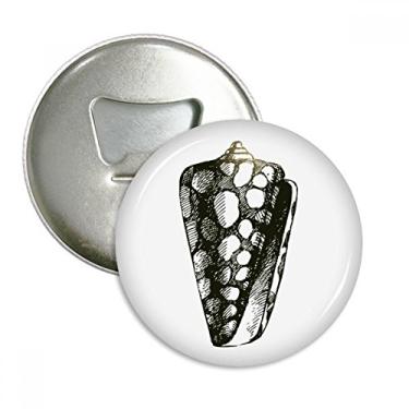 Imagem de Emblema multifuncional com ilustração preta de caracol Marine Life com ímã de geladeira