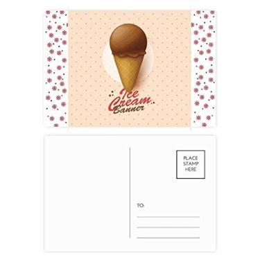 Imagem de Cones de sorvete de chocolate marrom Natal, flor de Natal, cartão postal de bênção