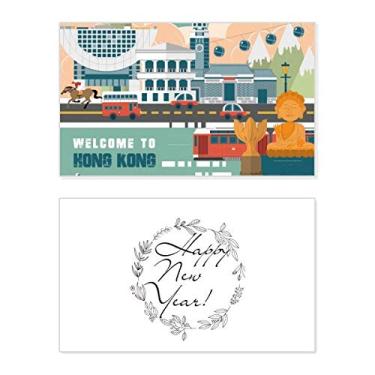 Imagem de Bem-vindo a Hong Kong China Ano Novo Festival Cartão de felicitações Mensagem Presente