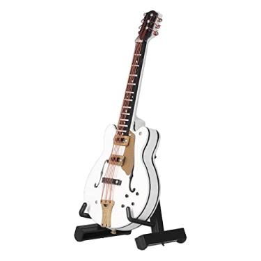 Imagem de Pssopp Guitarra Acústica Miniatura, Mini Guitarra Modelo de Guitarra Miniatura para Home Office Table Craft Decorativo Ornamento Presente