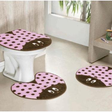 Imagem de Conjunto Tapete Banheiro Kit 3 Peças Jogo Banheiro Decoração - Luxus