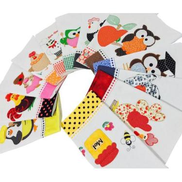 Imagem de Pano De Prato Patchwork Estampado - Kit Com 5 Peças - Rubber Store