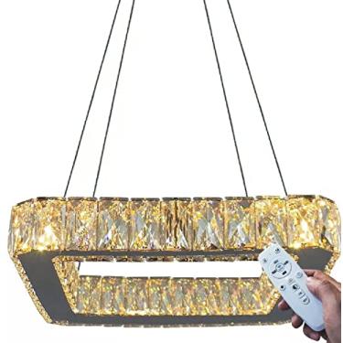 Imagem de Lustre Pendente Cristal K9 Legítimo Led Morderno Com Controle Remoto