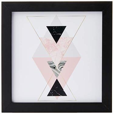Imagem de Arte Maníacos Quadro Decorativo Geométrico Triângulos Ampulheta - 65x46cm (Moldura caixa laca preta)