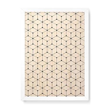 Imagem de Arte Maníacos Quadro Decorativo em Madeira Optical Ponto a Ponto - 23x16,25cm (Moldura caixa em laca branca)