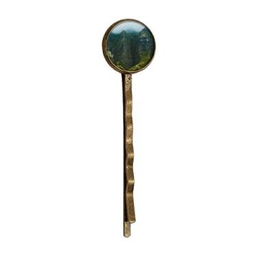 Imagem de Jungle Valley Cliff Fog Forest Retro Metal Hair Bobby Pin Headwear