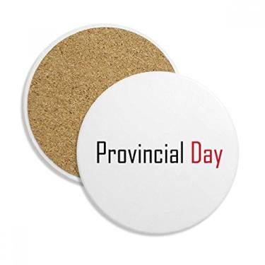 Imagem de Celebre o Canadá Provincial Day Caneca porta-copos com proteção de mesa Pedra absorvente