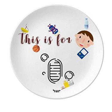 Imagem de Pegadas de progresso de significado simbólico prato de porcelana jantar redondo menino homem