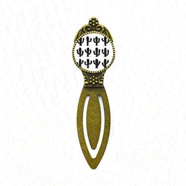 Imagem de Marcador de página retrô com silhueta de cacto, estampa de suculentas de plantas, marcador de página