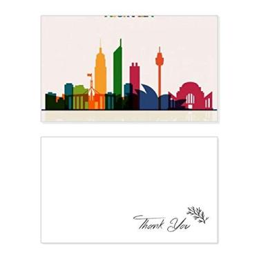 Imagem de Caderno de arranha-céus da cidade da Austrália, cartão de agradecimento, papel de aniversário, agradecimento de casamento