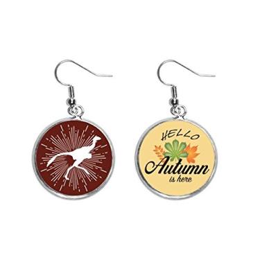 Imagem de Brinco de pássaro pena velocidade predador orelha pendurado folha de outono joia