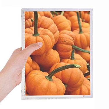 Imagem de Caderno com foto de abóbora fresca, caderno natural, folhas soltas, diário recarregável, papelaria